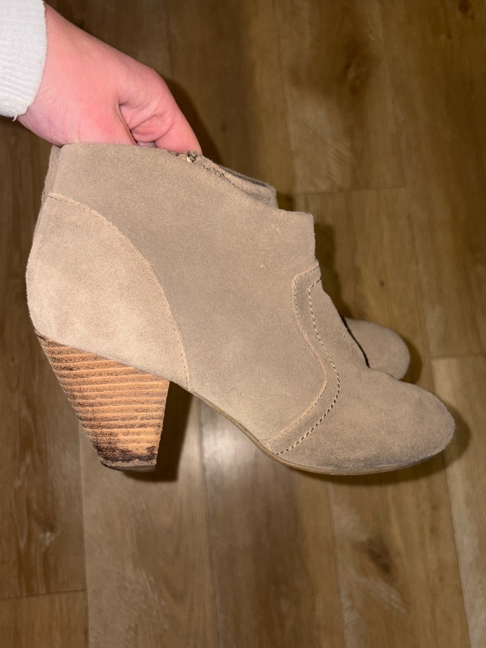 Suede Taupe Women's Ankle Booties